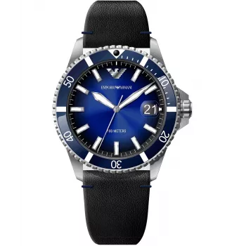 Armani Relógio de homem AR11516 42mm Aço inoxidável Quartzo cronógrafo Mostrador azul