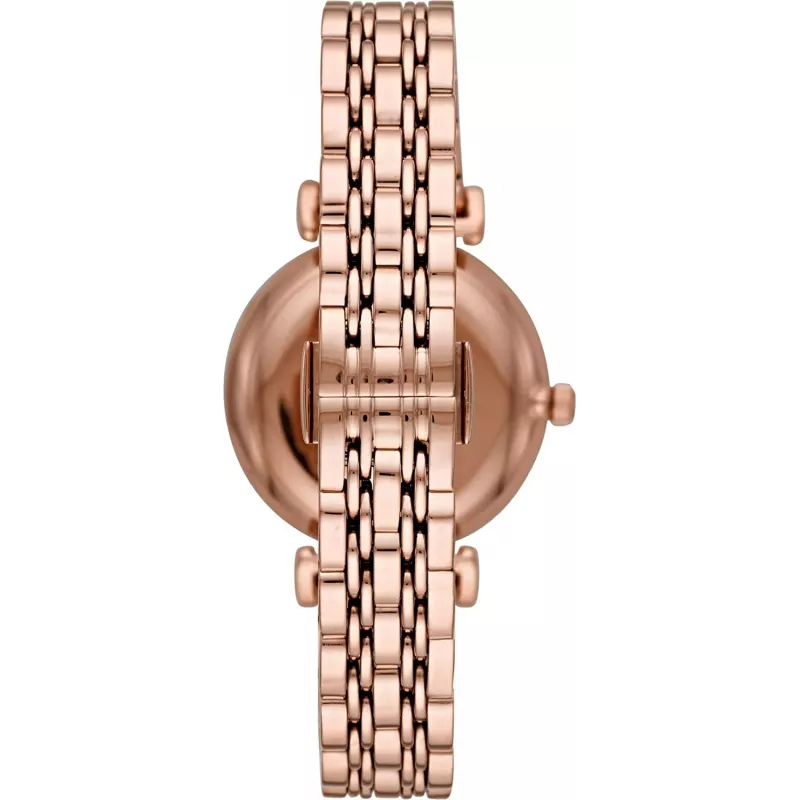 Relógio de mulher ARMANI AR11244 Gianni T-Bar quartzo analógico 32 mm aço inoxidável ouro rosa