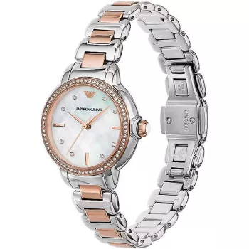 Relógio de mulher ARMANI AR11569 Gianni T-Bar quartzo 32mm prateado aço inoxidável