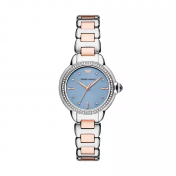 ARMANI Relógio de mulher AR11597 32mm Aço inoxidável Mostrador prateado Bracelete de malha