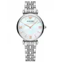 ARMANI relógio de senhora analógico de quartzo AR90004L 32 mm caixa de aço inoxidável em tom de ouro rosa bracelete de pele castanha