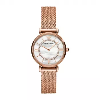 Relógio de mulher Armani AR11320 32 mm pulseira de malha de aço inoxidável quartzo
