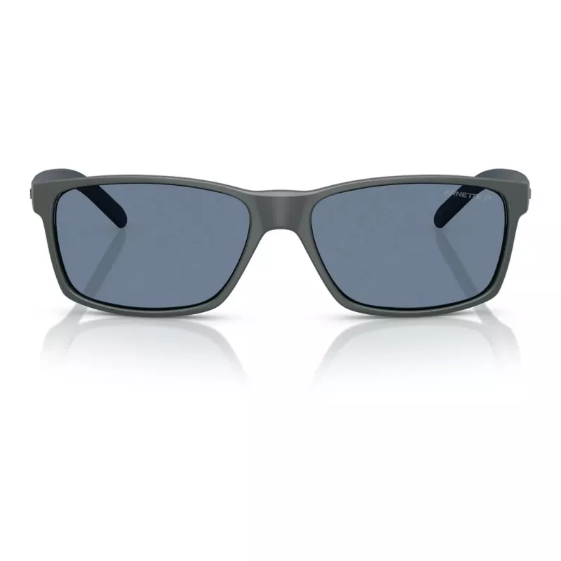 Óculos de sol Arnette AN4185-28412V homem retangulares, armação preta mate, lentes cinzentas espelhadas prateadas, 58/16/145 mm