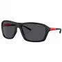 Óculos de sol de homem Arnette AN4329-275887 retangulares, armação preta mate, lentes cinzentas, 63 mm