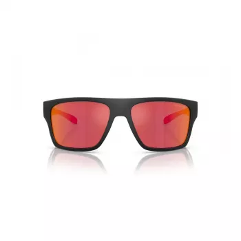 Óculos de sol retangulares ARNETTE AN4330-27536Q preto mate cinzento-escuro prateado espelhado 63 mm