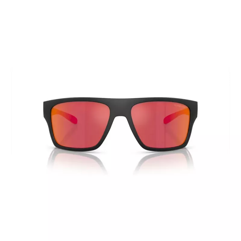 Óculos de sol retangulares ARNETTE AN4330-27536Q preto mate cinzento-escuro prateado espelhado 63 mm