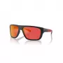 Óculos de sol retangulares ARNETTE AN4330-27536Q preto mate cinzento-escuro prateado espelhado 63 mm