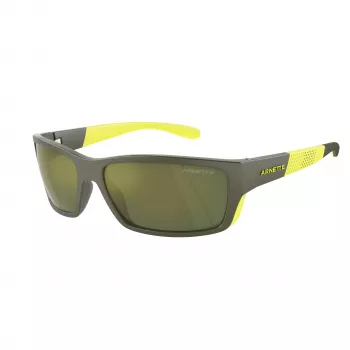 ARNETTE AN4336-28546R Óculos de sol de homem, preto mate, com lentes de policarbonato cinzento-escuro