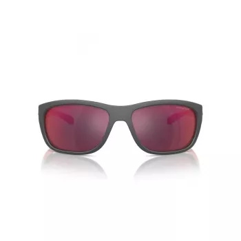 ARNETTE AN4337-28706Q Óculos de sol retangulares de homem Preto mate Cinzento Espelhado 63mm