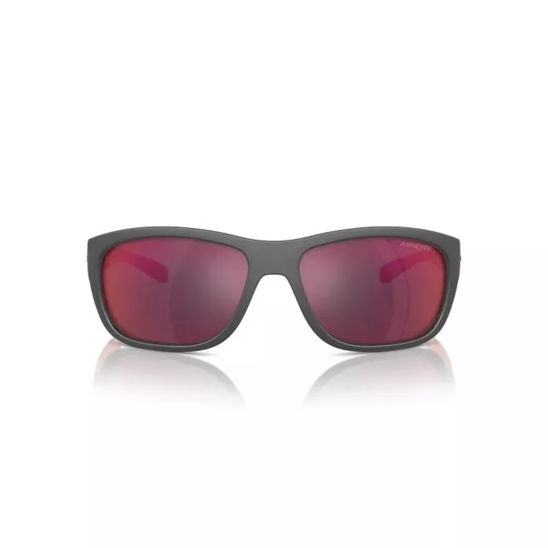 ARNETTE AN4337-28706Q Óculos de sol retangulares de homem Preto mate Cinzento Espelhado 63mm