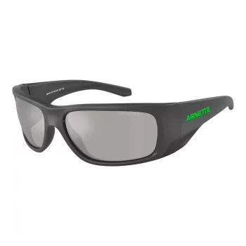 Óculos de sol de homem ARNETTE AN4345-28706G retangulares preto mate armação cinzento espelhado prateado lente 62mm