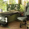 Arozzi Arena Large secretária gaming – Forest Green (altura ajustável, tapete de rato em microfibra)