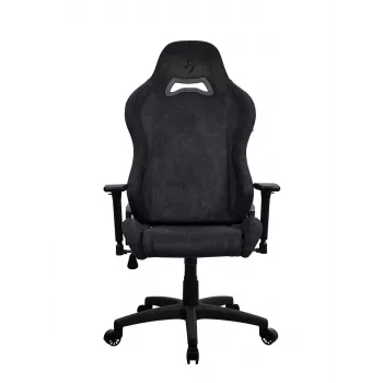 Cadeira de gaming Arozzi Torretta Soft Fabric – preto puro, estrutura metálica, coluna a gás classe 4, braços 3D