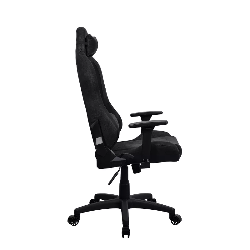 Cadeira de gaming Arozzi Torretta Soft Fabric – preto puro, estrutura metálica, coluna a gás classe 4, braços 3D