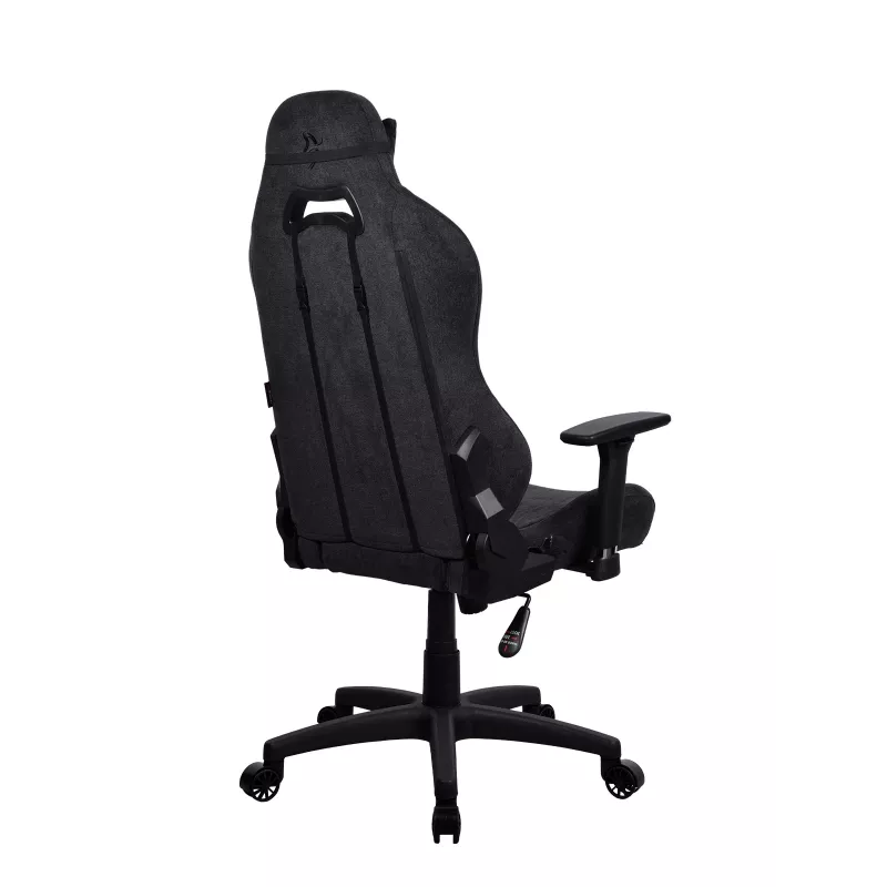 Cadeira de gaming Arozzi Torretta Soft Fabric – preto puro, estrutura metálica, coluna a gás classe 4, braços 3D
