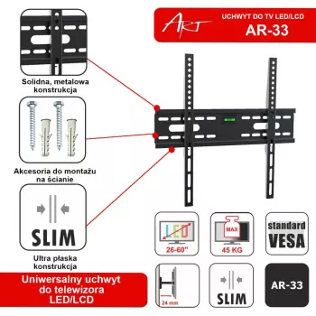 Suporte de parede fixo ART AR-33 para televisores LCD/LED de 26-60