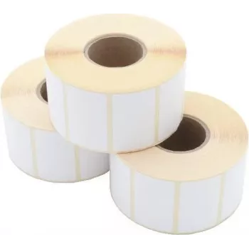 ARTDEV Rolo de etiquetas de transferência térmica 50 x 30mm, 100mm OD, 40mm núcleo, 1500 etiquetas/rolo, papel branco