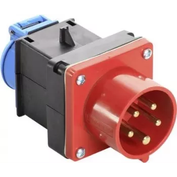 AS SCHWABE Cabo adaptador CEE 400V 16A para Schuko, 5 polos para 2 polos, 0,3m, IP44, preto 60495