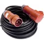 AS SCHWABE 60566 cabo de extensão de borracha CEE 400V 16A 5 polos 10 m com inversor de fases, preto