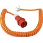 AS SCHWABE Cabo espiral CEE com ficha CEE e extremidade aberta (400V / 16A | IP44 | H07BQ-F 5G2.5 | 1m - 5m extensível) - laranja 70432