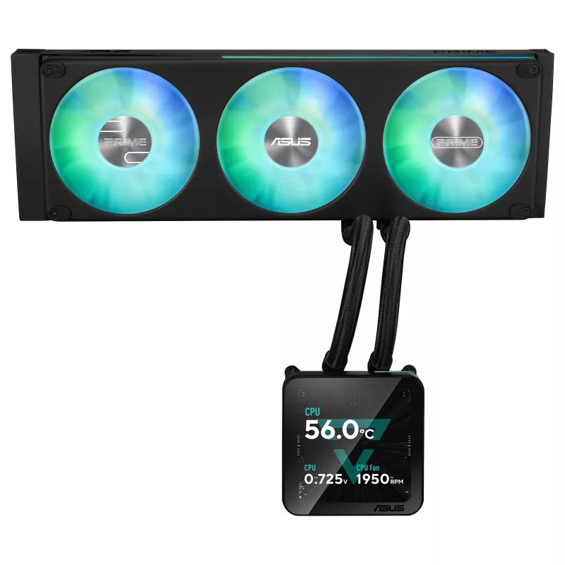 ASUS Prime SLC II 360 ARGB LCD AIO refrigeração líquida para CPU, radiador de 360 mm, AM5/AM4/LGA1851/LGA1700
