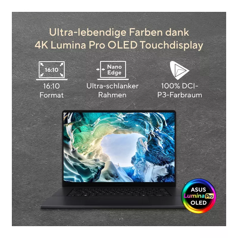 ASUS ProArt P16 H7606WX-SE008X 16 polegadas WQUXGA OLED AI Ryzen 9 HX 370 64GB/2TB RTX5090 Win11 Pro
