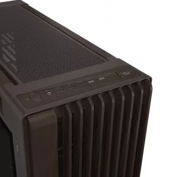 Caixa Midi-Tower ASUS ProArt PA602 Wood Edition Retro Brown com vidro temperado