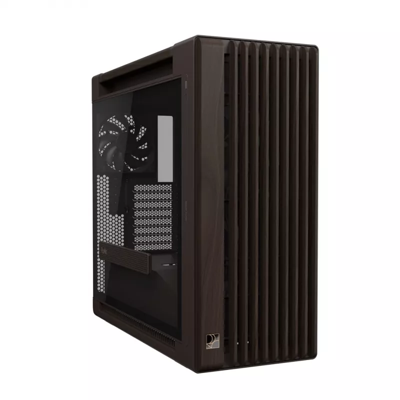 Caixa Midi-Tower ASUS ProArt PA602 Wood Edition Retro Brown com vidro temperado