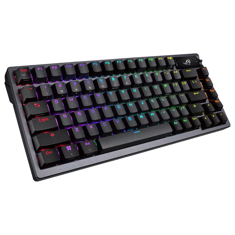 ASUS ROG Azoth 75% Teclado mecânico hotswap, Tri-Mode RGB, ecrã OLED, teclas PBT, switches NX, Preto