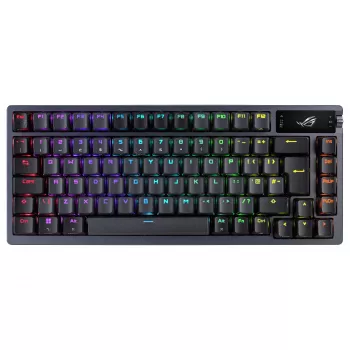 ASUS ROG Azoth 75% Teclado mecânico hotswap, Tri-Mode RGB, ecrã OLED, teclas PBT, switches NX, Preto