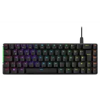 ASUS ROG Falchion Ace M705 Teclado gaming mecânico com fios 65%, USB-C, taxa de interrogação 1000Hz, ROG NX Red Switches, teclas PBT, RGB Aura Sync, Preto