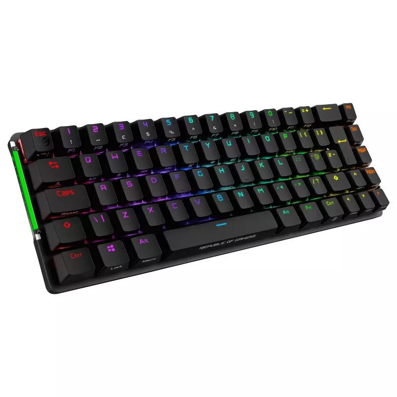 ASUS ROG Falchion NX Teclado mecânico gaming, fator de forma 65%, switches ROG NX Red, sem fios/com fios, retroiluminação RGB, Preto