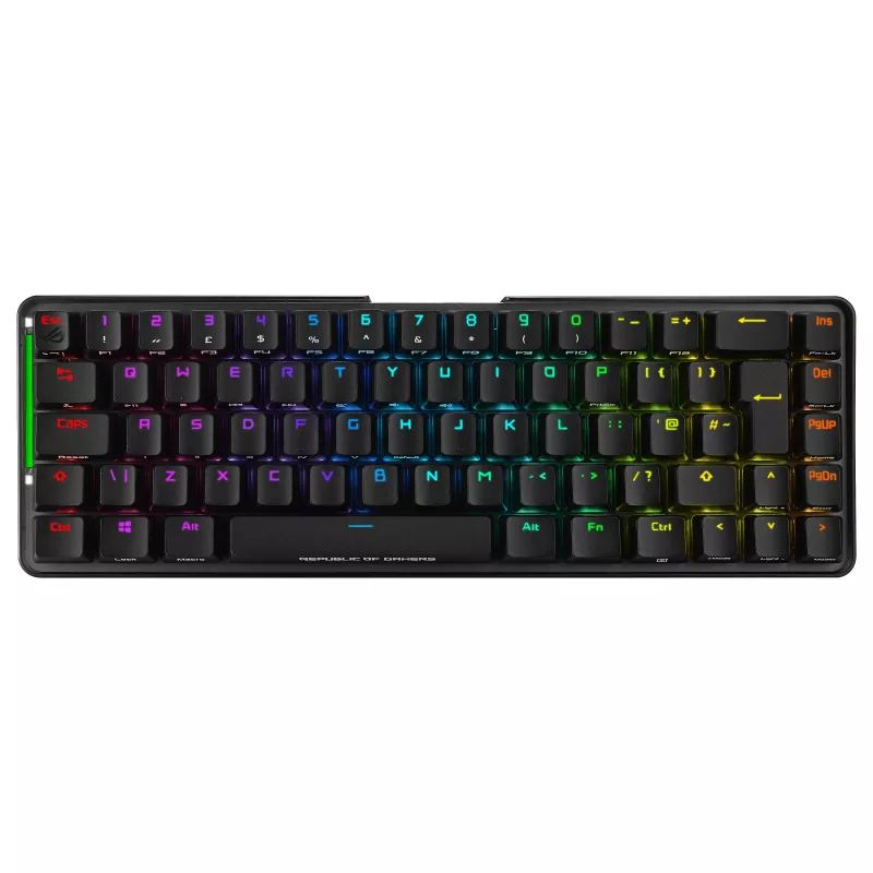 ASUS ROG Falchion NX Teclado mecânico gaming, fator de forma 65%, switches ROG NX Red, sem fios/com fios, retroiluminação RGB, Preto