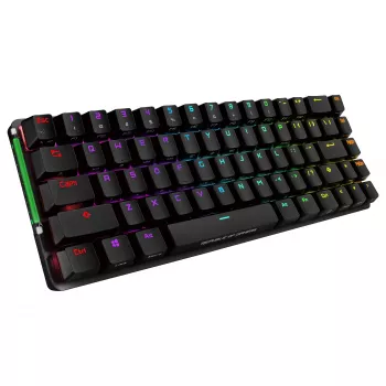ASUS ROG Falchion NX Teclado mecânico gaming, fator de forma 65%, switches ROG NX Red, sem fios/com fios, retroiluminação RGB, Preto
