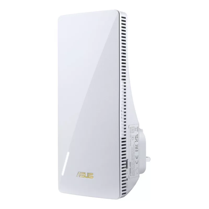 Repetidor ASUS RP-BE58 Dual-Band Wi-Fi 7, BE3456, 2,4 GHz 574 Mbit/s + 5 GHz 2882 Mbit/s, 1x porta Gigabit, AiMesh, WPA3, Branco, ficha UK