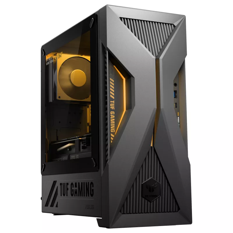PC Mini-Tower gaming ASUS TUF Gaming T500 T500MV-07240H242W Intel Core 7 240H 32 GB DDR5-SDRAM 1 TB SSD NVIDIA GeForce RTX 5060 Ti Windows 11 Home preto, cinzento