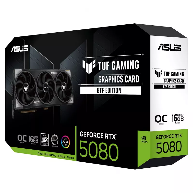 ASUS TUF GeForce RTX 5080 OC 16GB GDDR7 placa gráfica gaming BTF