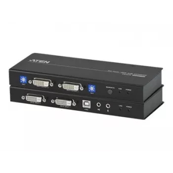 ATEN CE604-AT-G extensor KVM – 2x DVI, áudio, USB, RS-232, 60m