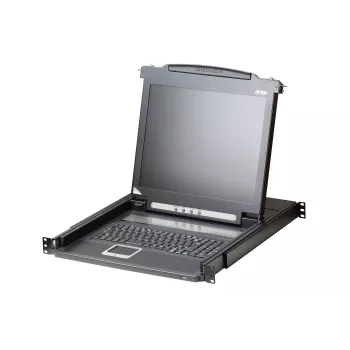 Consola deslizante ATEN CL1000M-ATA-DNG com LCD de 17 polegadas e KVM USB, montagem em rack 1U