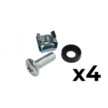 ATTE ADD-RACKMNT conjunto de parafusos de montagem em rack M6 – 4 unidades com porcas de gaiola e anilhas