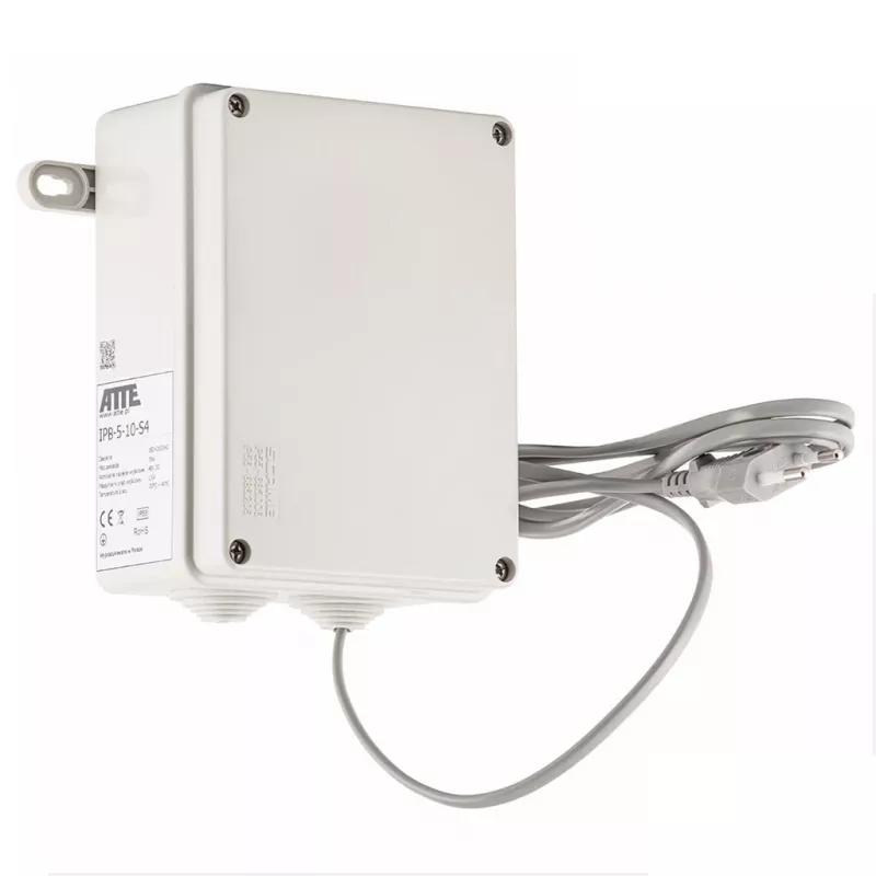 Switch PoE+ não gerido ATTE IPB-5-10A-S4 de 5 portas, 4 portas PoE, orçamento de 60W, 10/100 Mbps, secretária/parede, caixa metálica