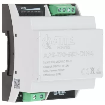 ATTE APS-120-550-DIN4 fonte de alimentação comutada para calha DIN, 55 V 120 W
