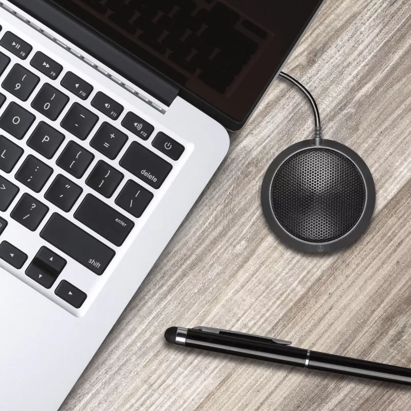 Microfone de superfície condensador Audio-Technica ATR4697-USB preto USB-C USB-A
