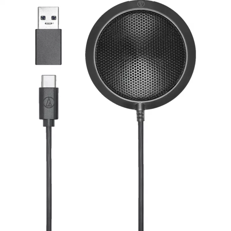 Microfone de superfície condensador Audio-Technica ATR4697-USB preto USB-C USB-A