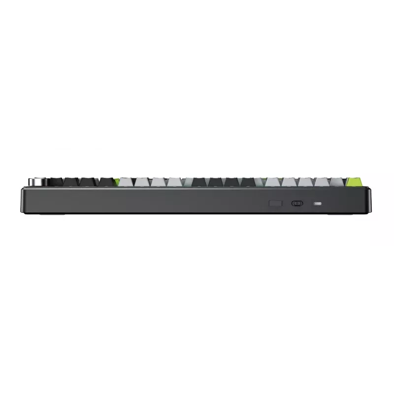 AULA F99 Pro Preto+Cinzento+Verde GrayWood RGB Gasket Teclado mecânico (Tri-Mode, 99 teclas, Leobog Graywood V3, PBT, 8000mAh)