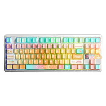 Teclado mecânico AULA Gasket F87 Pro V2 Orange Soda Kailh Meteorite Ice Cream RGB