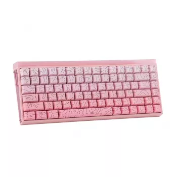 Teclado mecânico AULA HERO84 HE Pink Gradient Contour Dragon King RGB Gasket