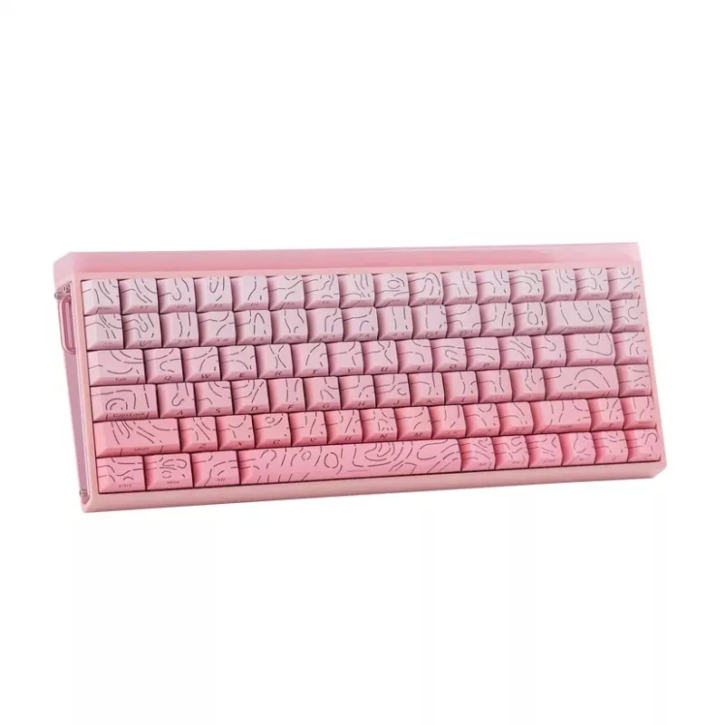 Teclado mecânico AULA HERO84 HE Pink Gradient Contour Dragon King RGB Gasket