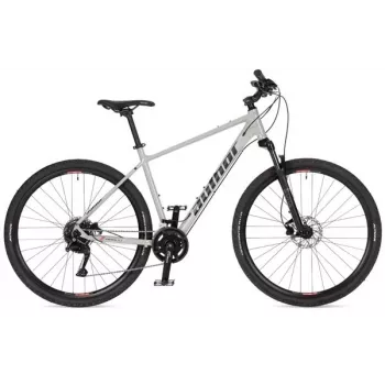 Author Grand 29 cinzento névoa/preto 20 2026 - Bicicleta de montanha de 29 polegadas com quadro de alumínio de duplo conificado, Shimano Altus 2x9, travão de disco hidráulico