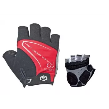 Author Lady Comfort Gel Luvas de ciclismo de dedos curtos – Mulher, Tamanho L, Vermelho/Preto